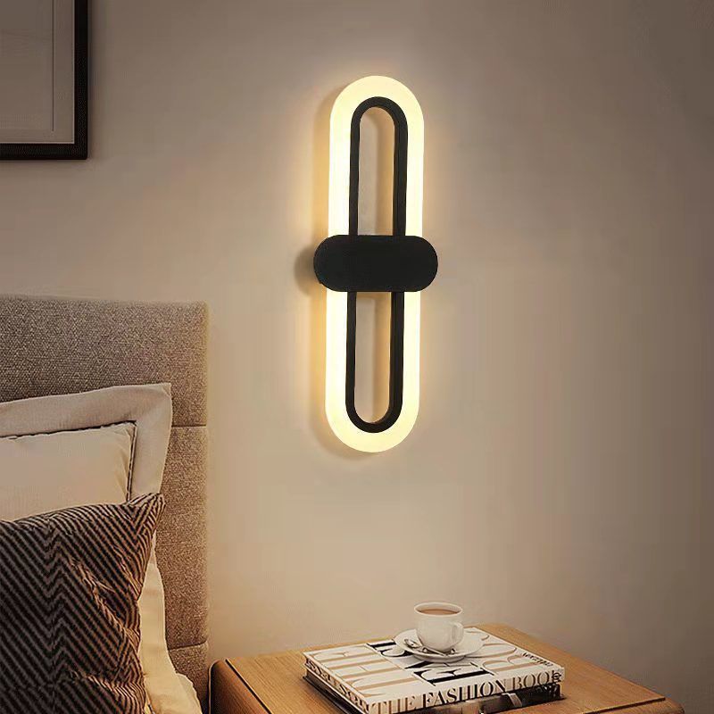 Oval LED Acrylic Bedroom Bedside Wall Lamp